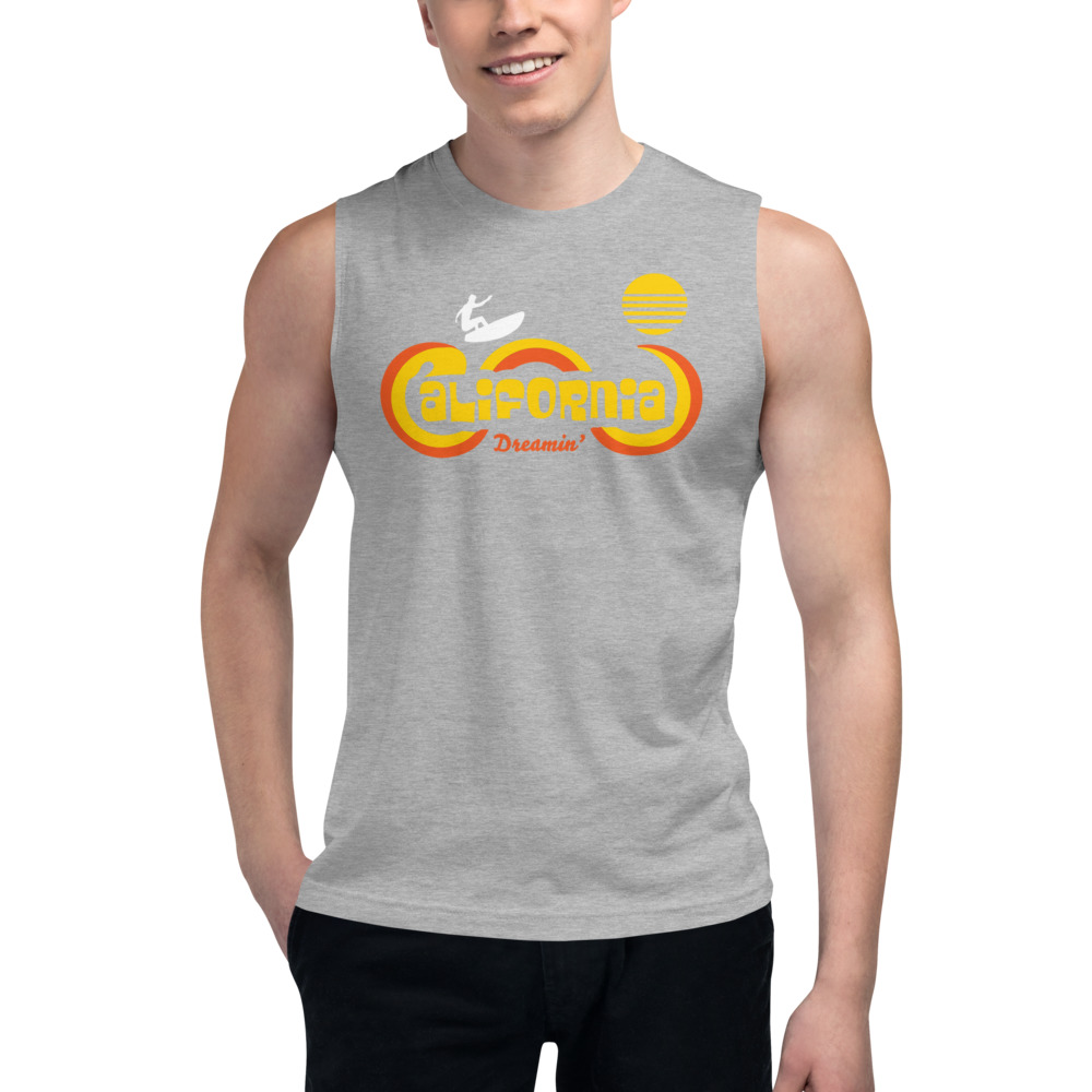 California Dreamin’ Surfer Sleeveless Muscle T-Shirt