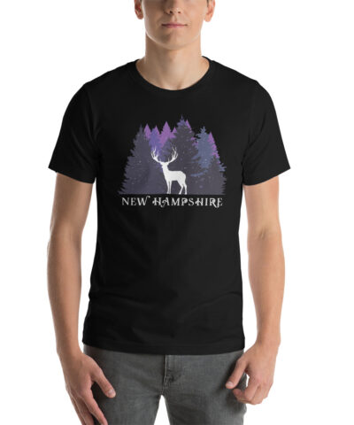 New Hampshire Nightime Woodlands with Deer Unisex T-shirt